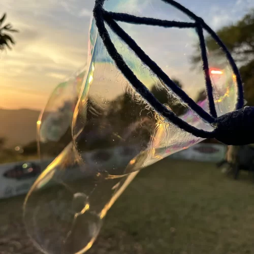 Even the lollipop wand can create giant bubbles